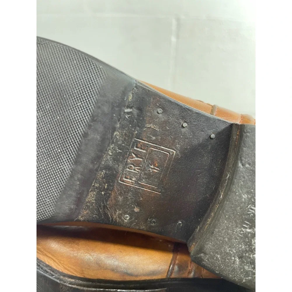 Frye Melissa 76442 Trapunto Brown Leather Tall‎ Riding Boots Pull On Women 7.5 B